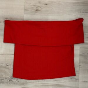 H&M Vibrant Red Off the Shoulder Top